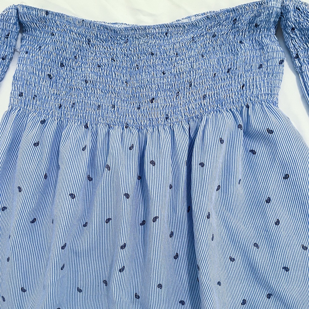 Bluebell Blue Cinched Off-the-shoulder Blouse Size Small - Picture 5 of 11